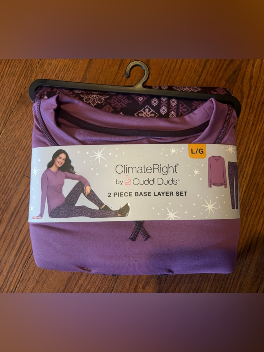 ClimateRight by Cuddl Duds Women's2 Piece Base Layer Set Purple New In Package
